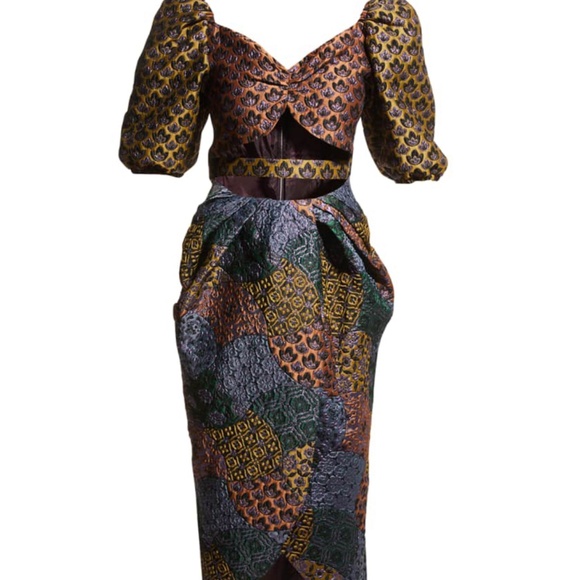 Autumn Adeigbo Makenna Brocade Cutout Dress – Custom Tailored Size 2-4 - Picture 3 of 12